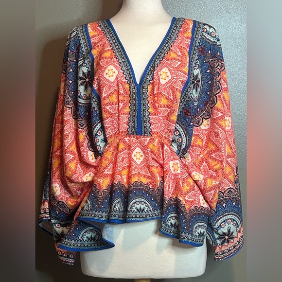 Flying Tomato Tops - Flying Tomato | Size Small  Boho Top With Vibrant Colors